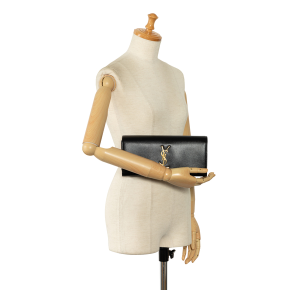 SAINT LAURENT Grain de Poudre Monogram Cassandre Clutch Clutch Bag - Picture 8 of 9